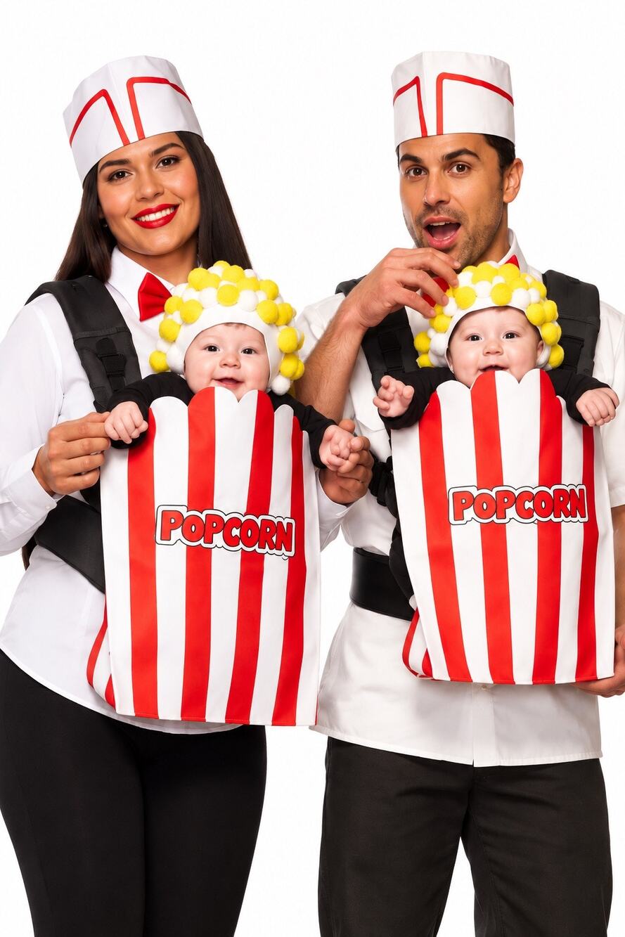 Sweet Spooks Baby Popcorn Costume Babywearing Cover Red White One Size
